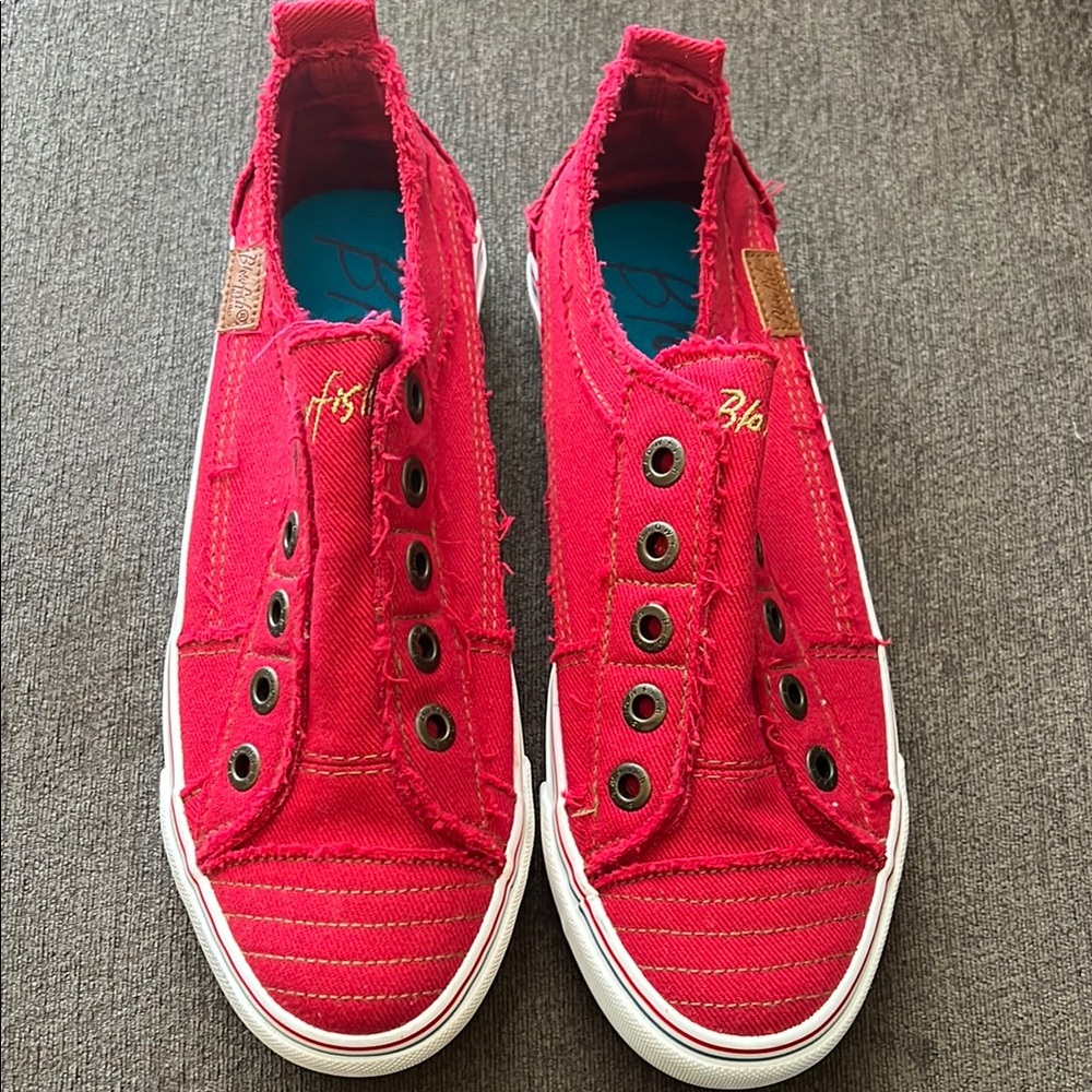 Red Blowfish Malibu Play Sneakers with Blue Soles